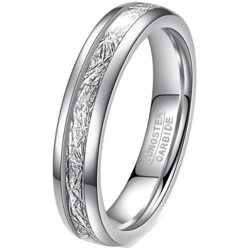 (Wholesale)Tungsten Carbide Ring With Meteorite-00978