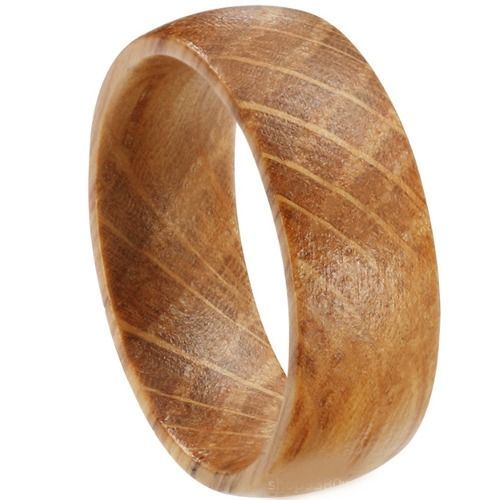 (Wholesale)Koa Wood Dome Court Ring-01418