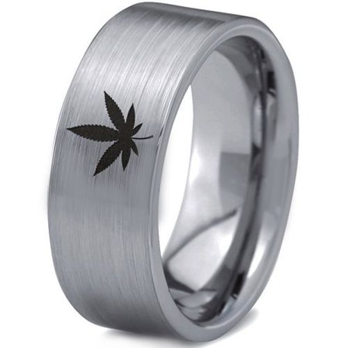 (Wholesale)Tungsten Carbide Leaf Pipe Cut Flat Ring-1119