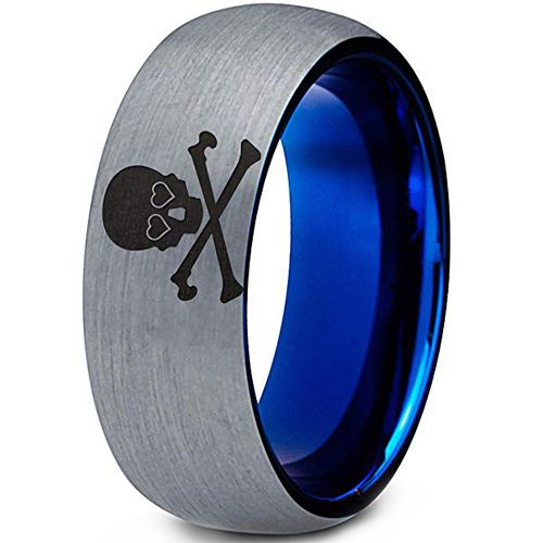 (Wholesale)Tungsten Carbide Skull & Bones Ring-123