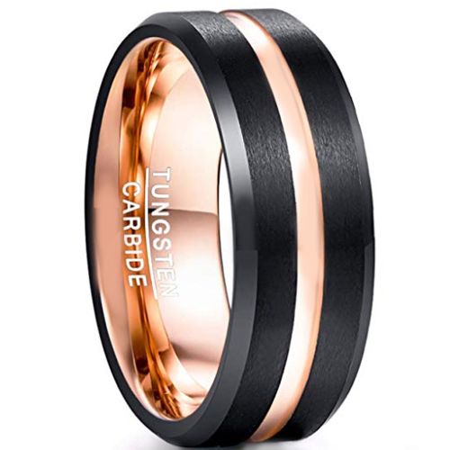 (Wholesale)Tungsten Carbide Black Rose Ring-1951