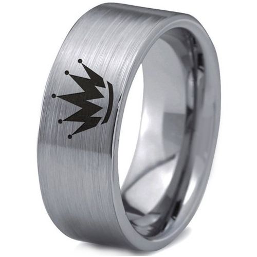 (Wholesale)Tungsten Carbide King Crown Flat Ring-2205