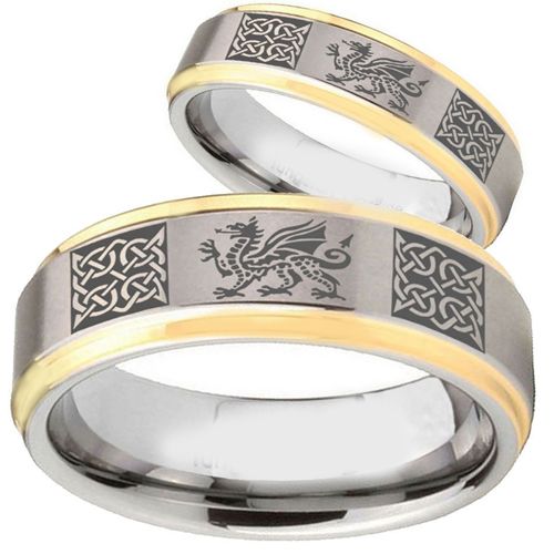 (Wholesale)Tungsten Carbide Dragon Celtic Ring - TG2354