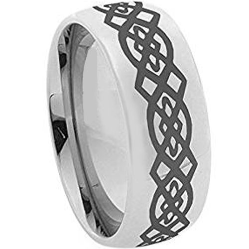 (Wholesale)Tungsten Carbide Dome Celtic Ring - 3113