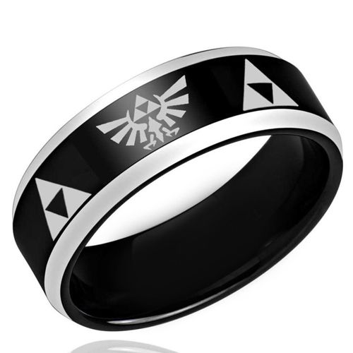 (Wholesale)Tungsten Carbide Legend of Zelda Ring - TG3197