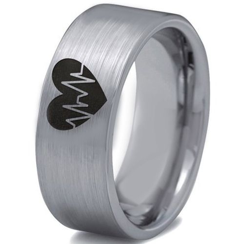 (Wholesale)Tungsten Carbide Heartbeat & Heart Ring-3302