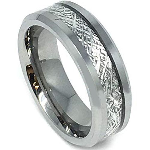 (Wholesale)Tungsten Carbide Imitate Meteorite Ring-4190