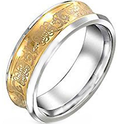 (Wholesale)Tungsten Carbide Concave Celtic Ring - 3402