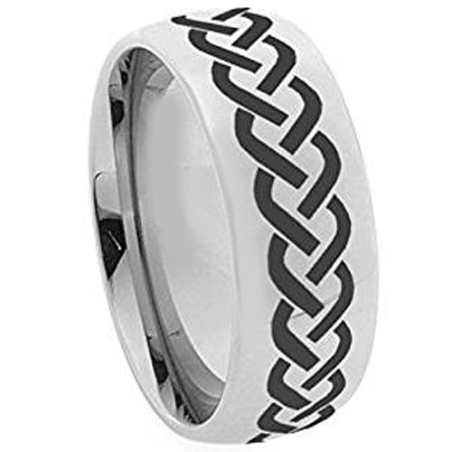 (Wholesale)Tungsten Carbide Dome Celtic Ring - 3644