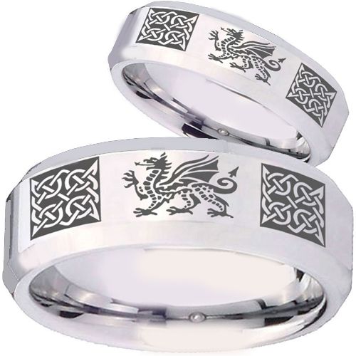 (Wholesale)Tungsten Carbide Dragon Celtic Ring - TG4131