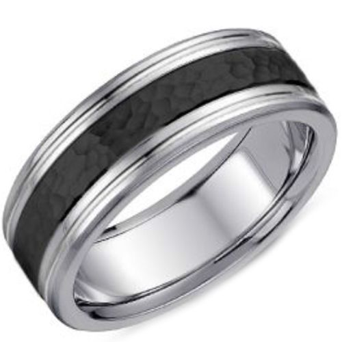 (Wholesale)Tungsten Carbide Hammered Ring - TG4162