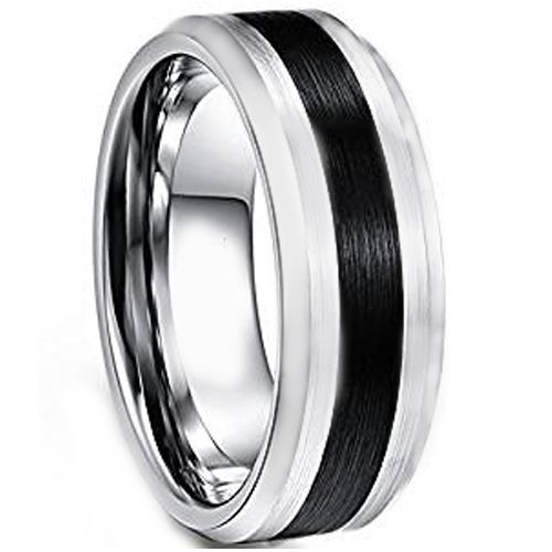 (Wholesale)Tungsten Carbide Center Line Ring-4242