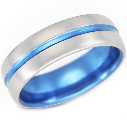 (Wholesale)Tungsten Carbide Center Groove Ring - TG4263