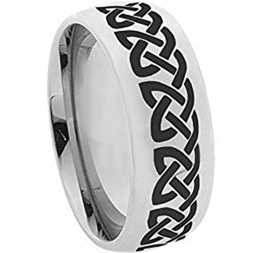 (Wholesale)Tungsten Carbide Dome Celtic Ring - 4280