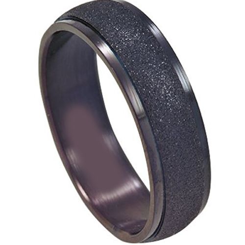 (Wholesale)Black Tungsten Carbide Sandblasted Ring-TG4515