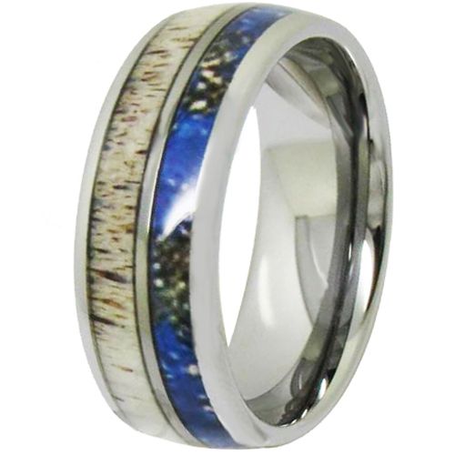 (Wholesale)Tungsten Carbide Deer Antler Camo Ring - TG4704