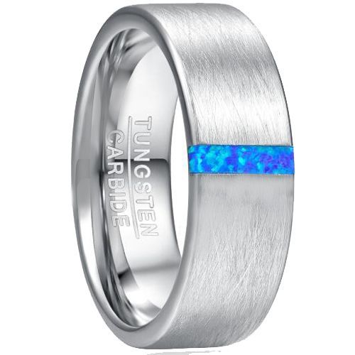 (Wholesale)Tungsten Carbide Ring With Crushed Opal-5037