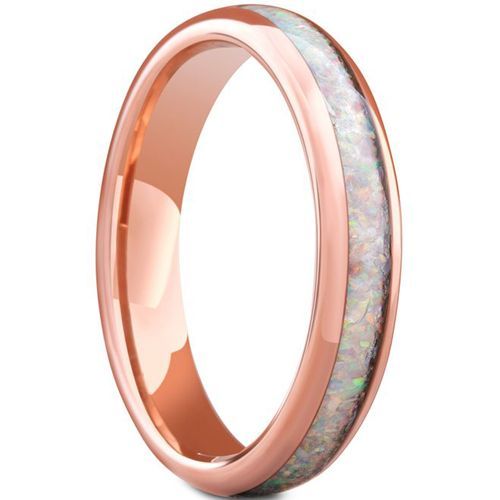 (Wholesale)Rose Tungsten Carbide Ring With Crushed Opal-5668
