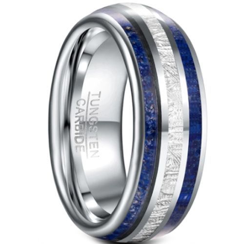 (Wholesale)Tungsten Carbide Ring With Meteorite-7034