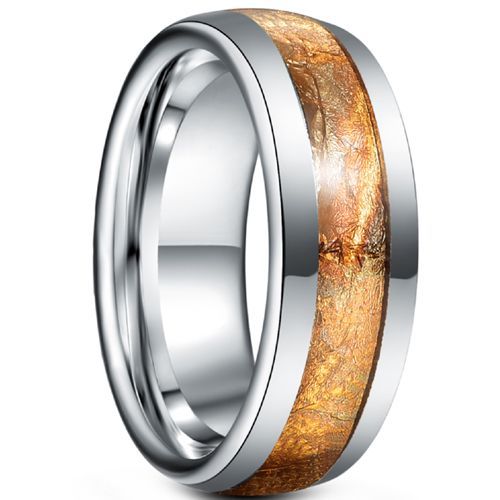 (Wholesale)Tungsten Carbide Ring With Meteorite-7900