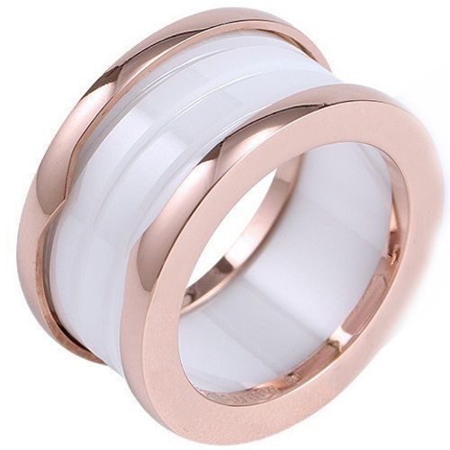 (Wholesale)Rose Tungsten Carbide Ring With White Ceramic-8272