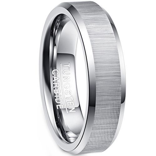 (Wholesale)Tungsten Carbide Beveled Edges Ring-9304