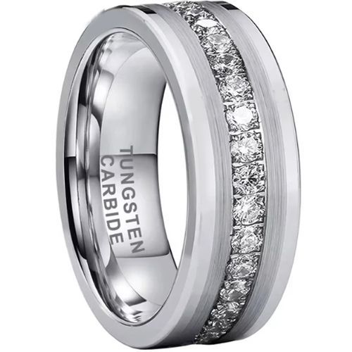 (Wholesale)Tungsten Carbide Ring With Cubic Zirconia-9863