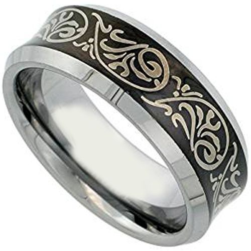 (Wholesale)Tungsten Carbide Beveled Edges Ring - TG2120