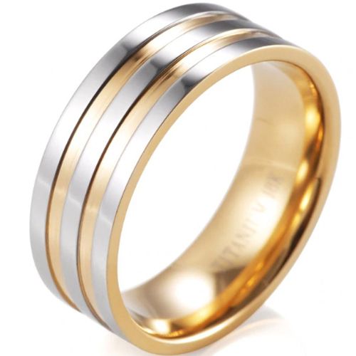 (Wholesale)Tungsten Carbide Double Grooves Ring - 2495