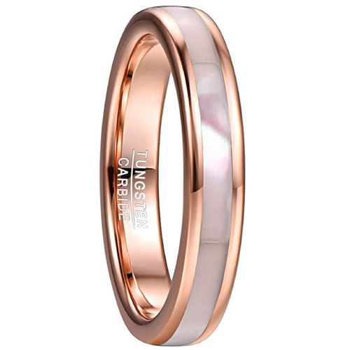 (Wholesale)Rose Tungsten Carbide Abalone Shell Ring-T204