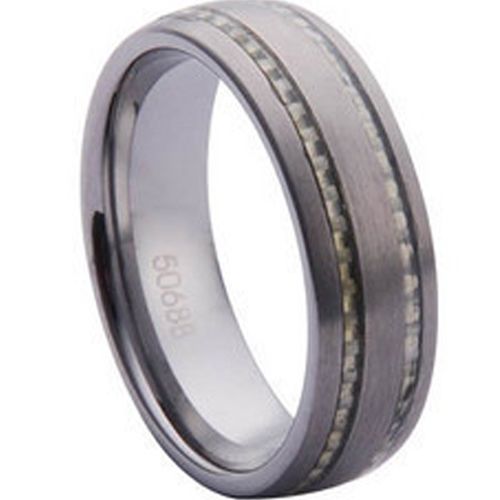 (Wholesale)Tungsten Carbide Ring With Carbon Fiber-TG1099