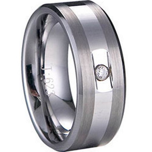 (Wholesale)Tungsten Carbide Ring With Cubic Zirconia - TG1120