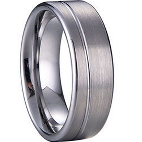 (Wholesale)Tungsten Carbide Offset Groove Ring - TG1126