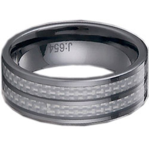 (Wholesale)Tungsten Carbide Ring With Carbon Fiber-TG1141