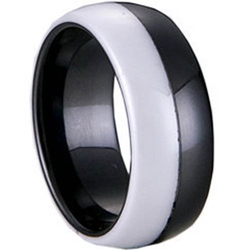 (Wholesale)Black White Ceramic Ring - TG1152