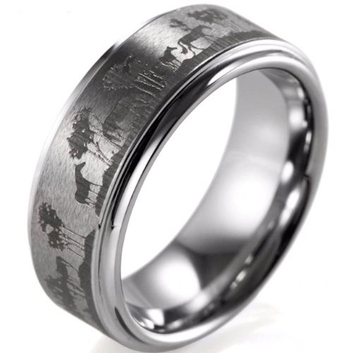 (Wholesale)Tungsten Carbide Outdoor Hunting Ring - TG1222AA