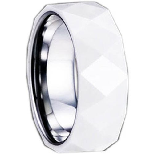 (Wholesale)Tungsten Carbide Ring With White Ceramic - TG1280