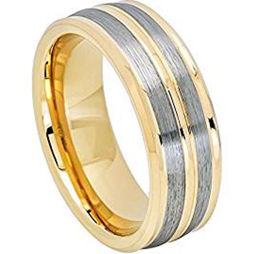 (Wholesale)Tungsten Carbide Double Groove Ring - TG1304AA