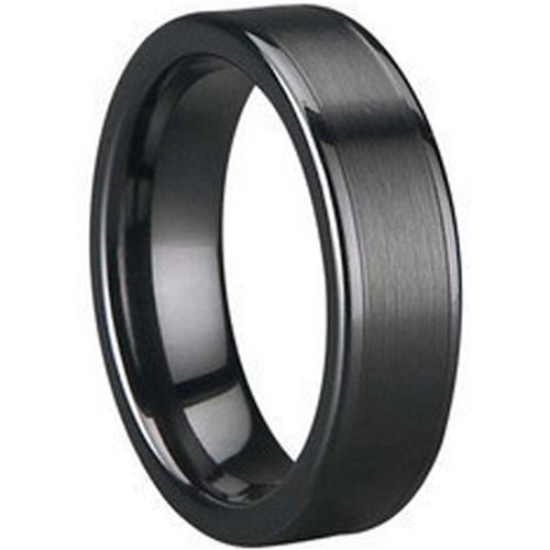 (Wholesale)Black Tungsten Carbide Ring - TG1649