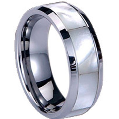 (Wholesale)Tungsten Carbide Abalone Shell Ring-1711