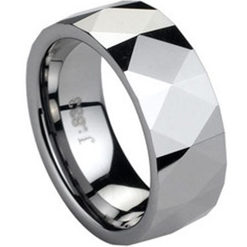 (Wholesale)Tungsten Carbide Faceted Ring - TG1740