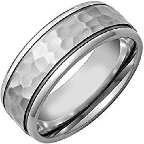(Wholesale)Tungsten Carbide Hammered Ring - TG1822AA