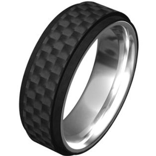 (Wholesale)Tungsten Carbide Ring With Carbon Fiber-TG1948A