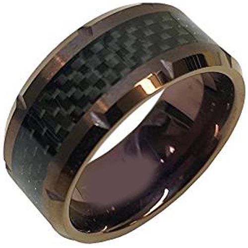 (Wholesale)Tungsten Carbide Ring With Carbon Fiber-TG2033