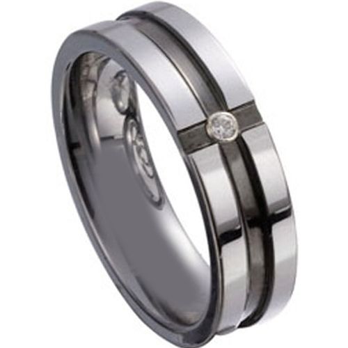 (Wholesale)Tungsten Carbide Ring With Cubic Zirconia-TG2075