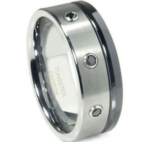(Wholesale)Tungsten Carbide Three-stone Ring-TG2089