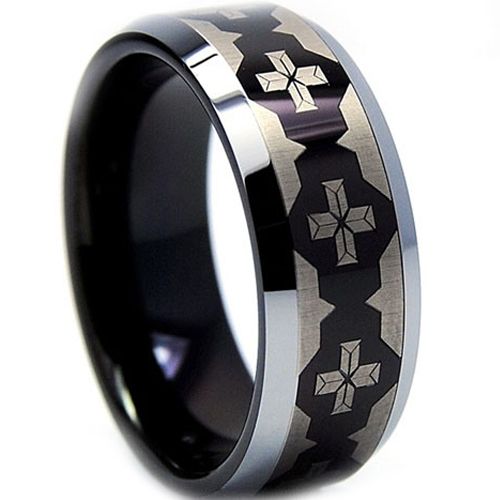 (Wholesale)Tungsten Carbide Beveled Edges Ring - TG2171