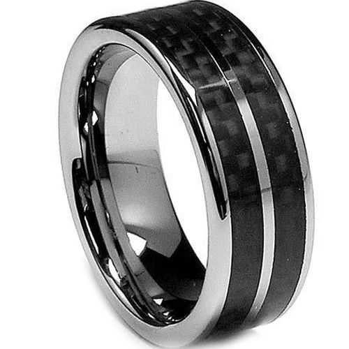 (Wholesale)Tungsten Carbide Ring With Carbon Fiber-TG2347