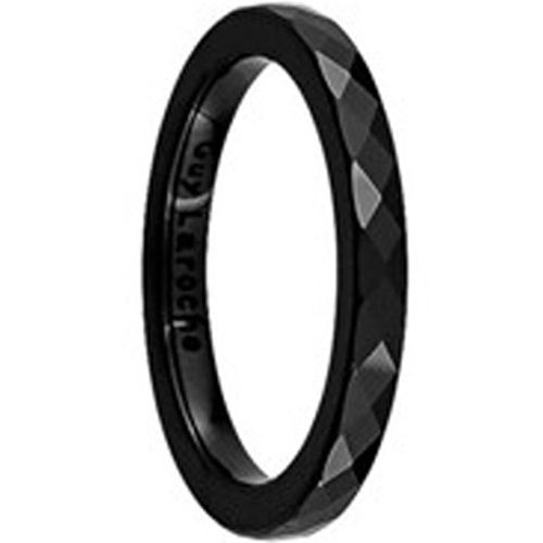(Wholesale)Black Tungsten Carbide Faceted Ring - TG2522