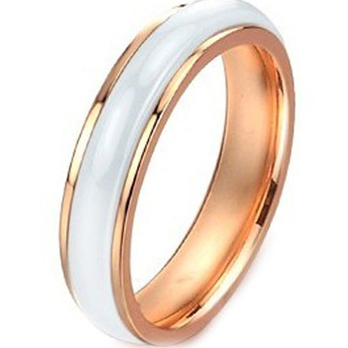 (Wholesale)Tungsten Carbide Ring With White Ceramic - TG2563